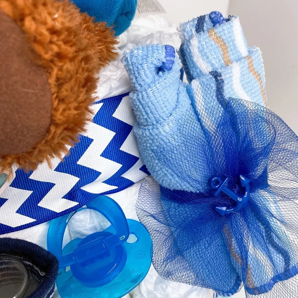 Fisherman Diaper Cake, Nautical Themed
